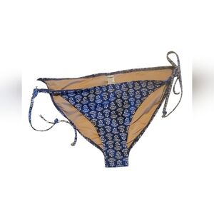 Floral Blue and Tan Bikini Bottom